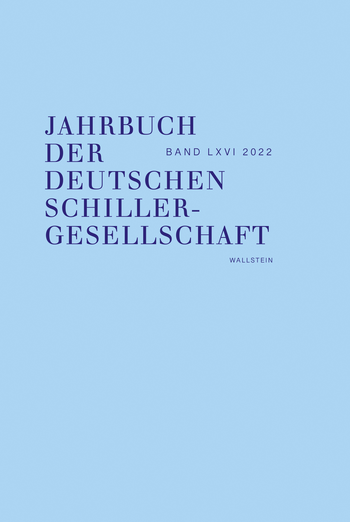 Buchcover Jahrbuch Deutsche Schillergesellschaft, Bd. 66 (2022)