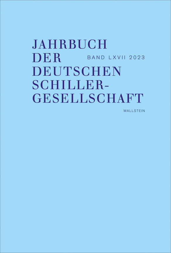 Buchcover vom »Jahrbuch der Deutschen Schillergesellschaft« (Bd. 67/​2023)