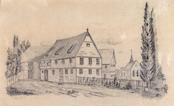 »Schillers Asyl in Bauerbach« (Zeichnung, Klassik Stiftung Weimar)