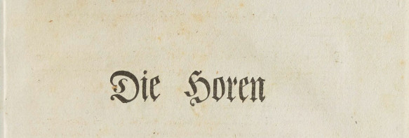 Titelbild: Die Horen, eine Monatsschrift (Klassik Stiftung Weimar)