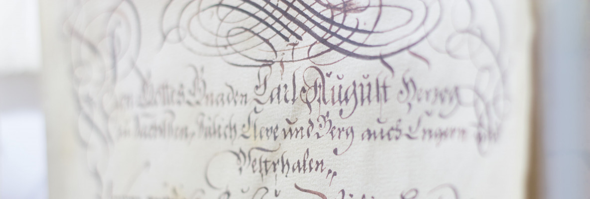 Dokument in alter Handschrift, Ausschnitt (Schillers Gartenhaus, FSU Jena)