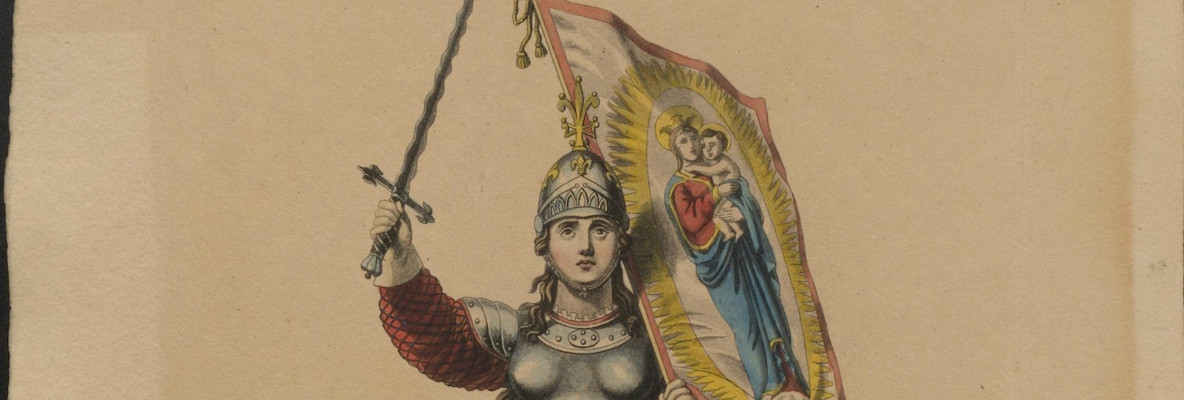 Kostümfigurine Jungfrau von Orleans für das Neue Königliche Nationaltheater um 1825